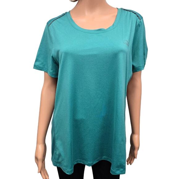 L.L. Bean Athletic Activewear Top T-shirt Size XL Teal Stretch 504123 Unisex - Picture 4 of 14